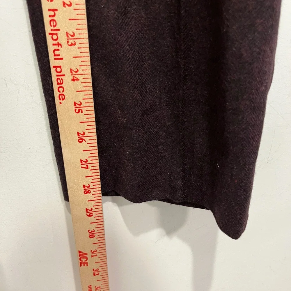 Bonobos Slim Fit Herringbone Dress Pants Mens 32x34 Burgundy Plum Wool Blend